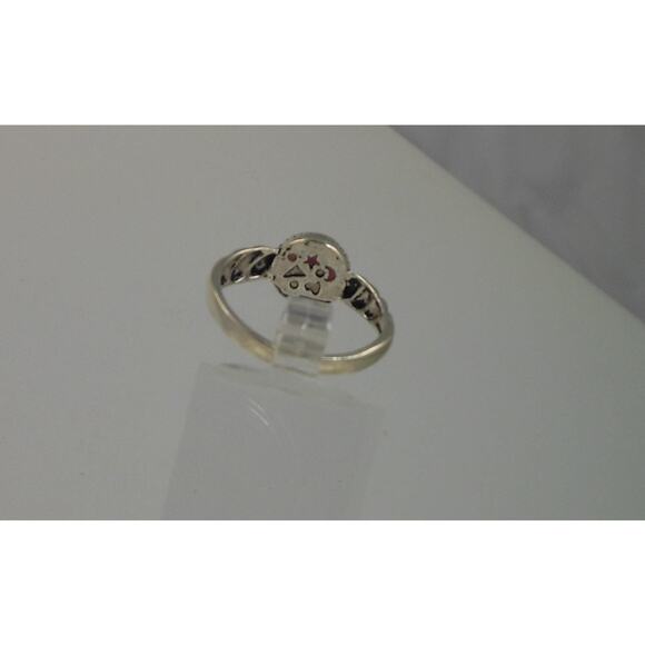 925 Sterling Silver Pink Cat's Eye Dolphin Ring NOS Size 9 Vintage Chrysoberyl - Picture 8 of 9